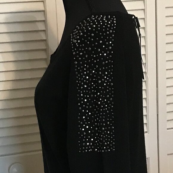 Elegant Black Long Sleeve Sweater w/ Sparkle Detail - Size L - NWT - Picture 4 of 8